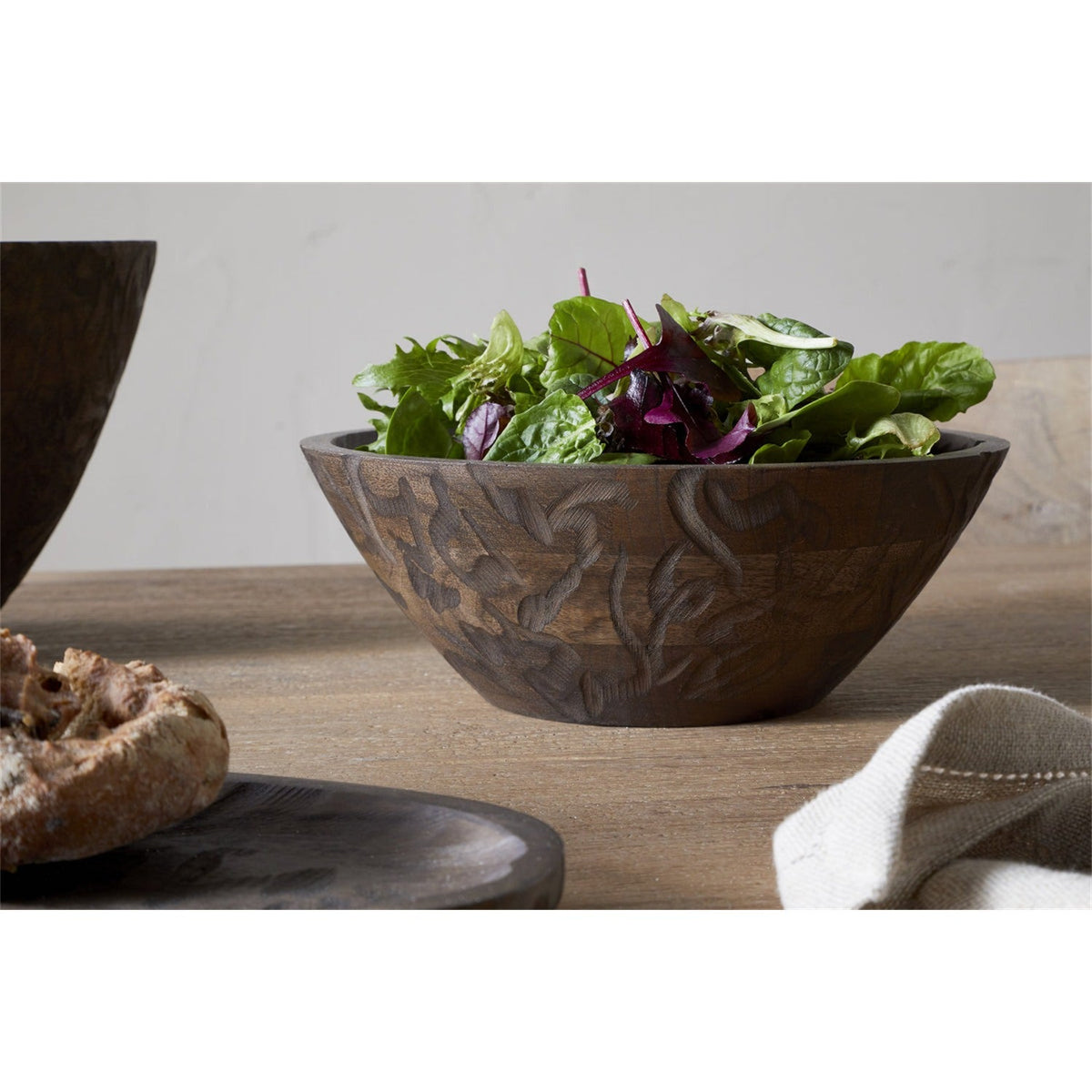 Nyati Small Wooden Serving Bowl - Dark Brown