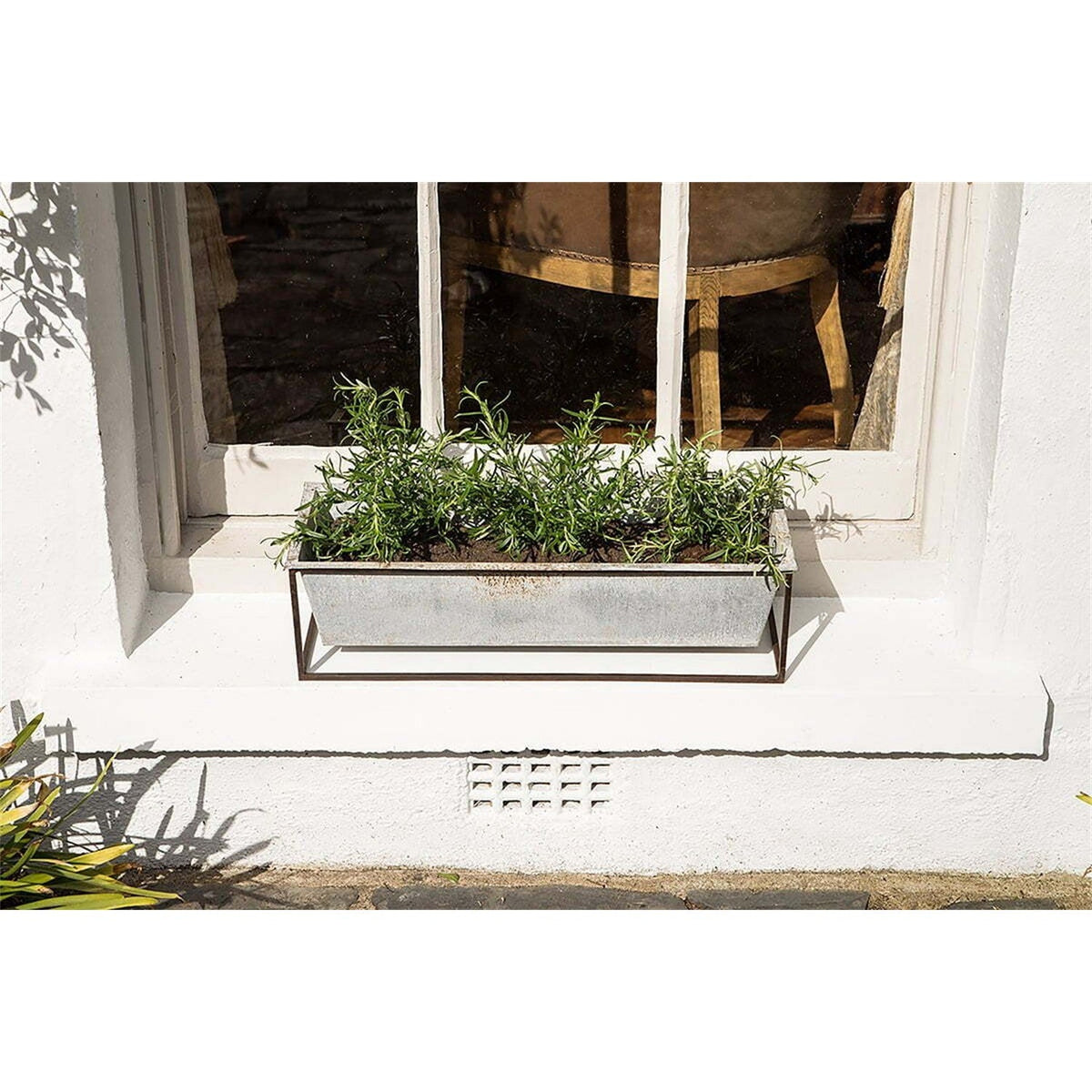 Narlu Window Box Planter - Aged Zinc