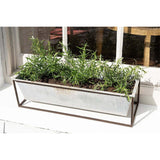 Narlu Window Box Planter - Aged Zinc
