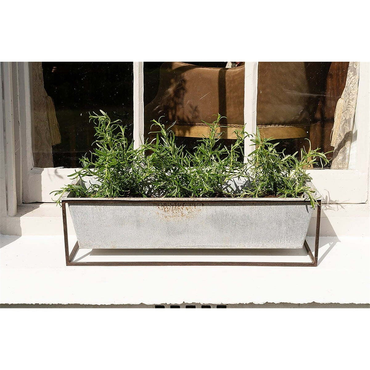 Narlu Window Box Planter - Aged Zinc