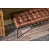Nasan Leather Upholstered Bench - Brown