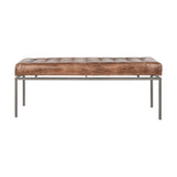 Nasan Leather Upholstered Bench - Brown