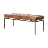Nasan Leather Upholstered Bench - Brown