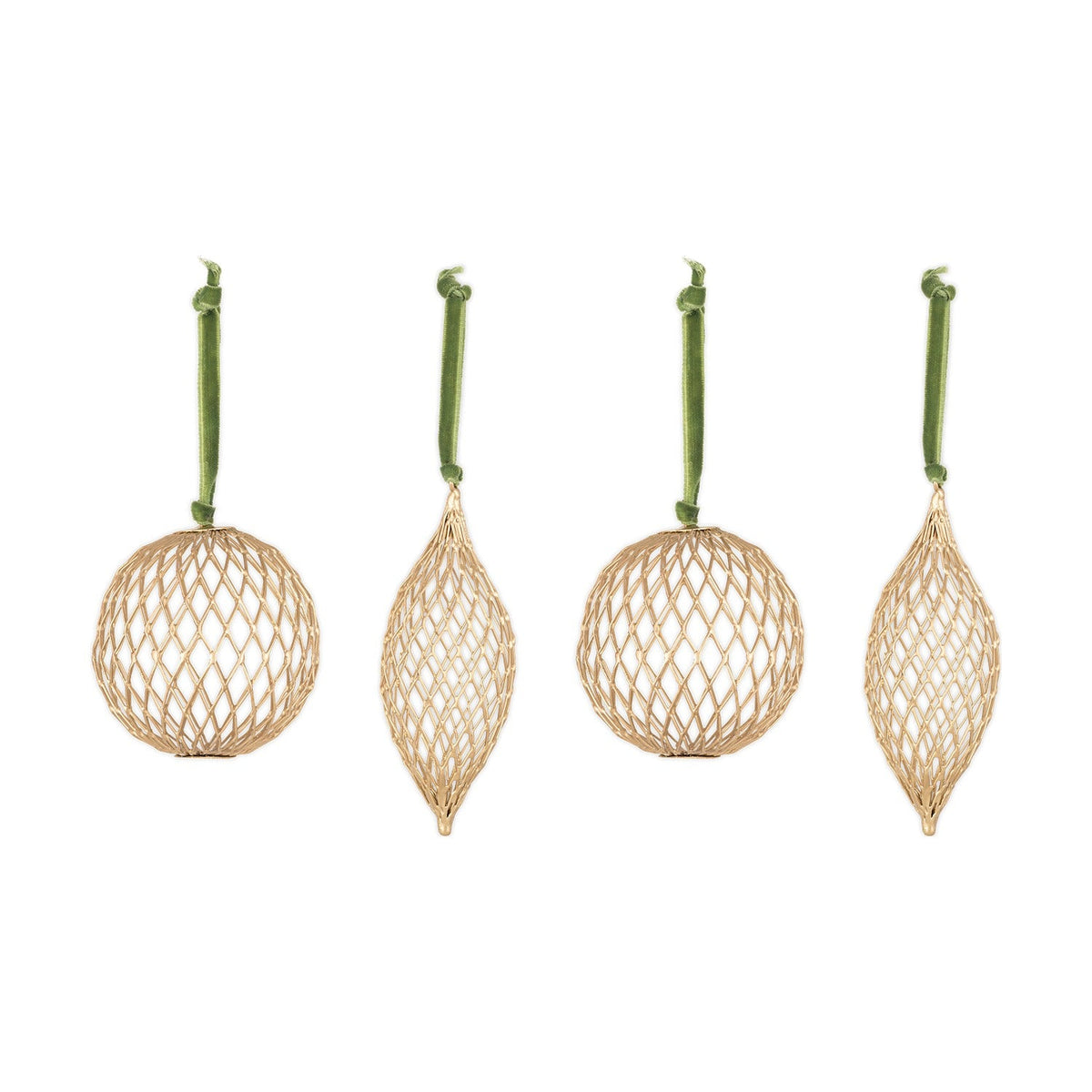 Nirav Wire Baubles - Brass - Set of 4