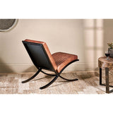 Narwana Ribbed Leather Lounge Chair - Aged Tan