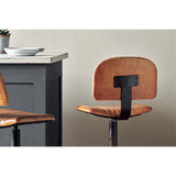 Narwana Leather Bar Stool - Aged Tan