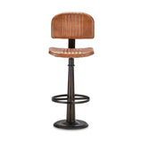 Narwana Leather Bar Stool - Aged Tan
