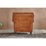 Narwana Ribbed Leather Armchair - Aged Tan