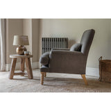Nalla Herringbone Wool Armchair - Charcoal