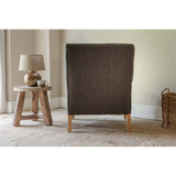 Nalla Herringbone Wool Armchair - Charcoal