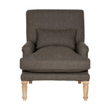 Nalla Herringbone Wool Armchair - Charcoal