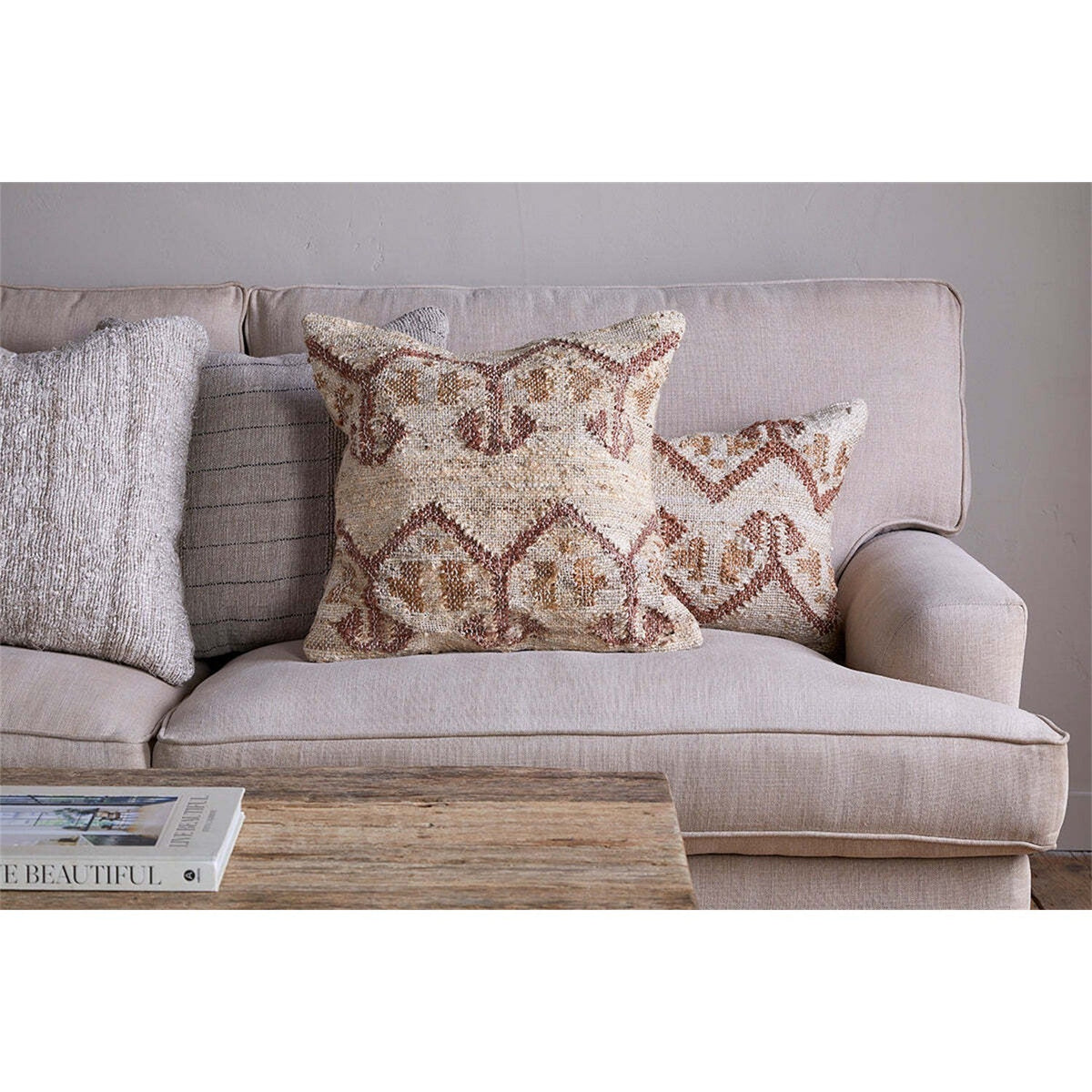Nuvali 50 x 50cm Cotton & Jute Cushion Cover - Rust