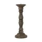 Nayati Small Mango Wood Pillar Candlestick - Dark Stain