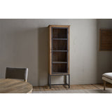 Nirvi Tall Mango Wood & Iron Display Cabinet - Black