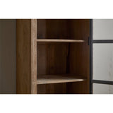 Nirvi Tall Mango Wood & Iron Display Cabinet - Black