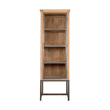Nirvi Tall Mango Wood & Iron Display Cabinet - Black
