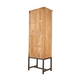Nirvi Tall Mango Wood & Iron Display Cabinet - Black