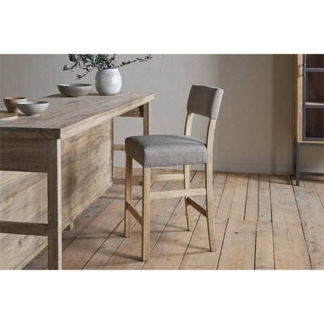 Nadeeka Linen Upholstered Counter Stool - Soft Grey