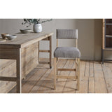 Nadeeka Linen Upholstered Counter Stool - Soft Grey
