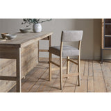 Nadeeka Linen Upholstered Counter Stool - Soft Grey