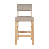 Nadeeka Linen Upholstered Counter Stool - Soft Grey