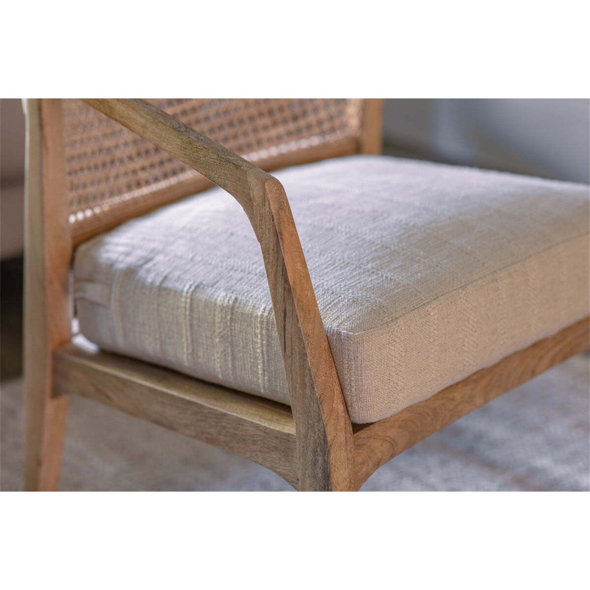 Nabhi Mango Wood & Cane Armchair - Natural