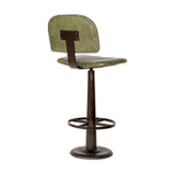 Narwana Leather Bar Stool - Rich Green
