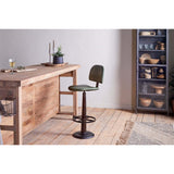 Narwana Leather Bar Stool - Rich Green
