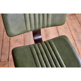 Narwana Leather Bar Stool - Rich Green