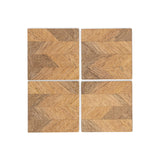 Nalbari Mango Wood Coasters - Natural - Set of 4
