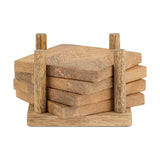 Nalbari Mango Wood Coasters - Natural - Set of 4