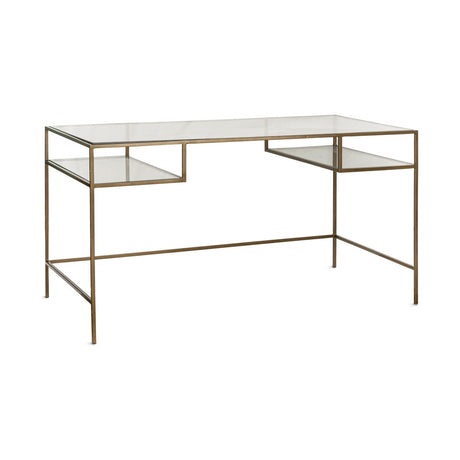 Nakuru Iron & Glass Desk - Brass