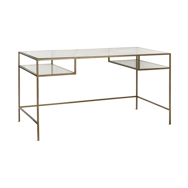 Nakuru Iron & Glass Desk - Brass