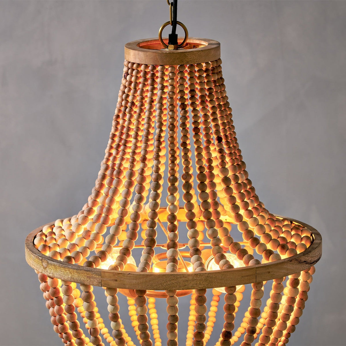 Neela 2 Light Mango Wood Pendant Light - Natural