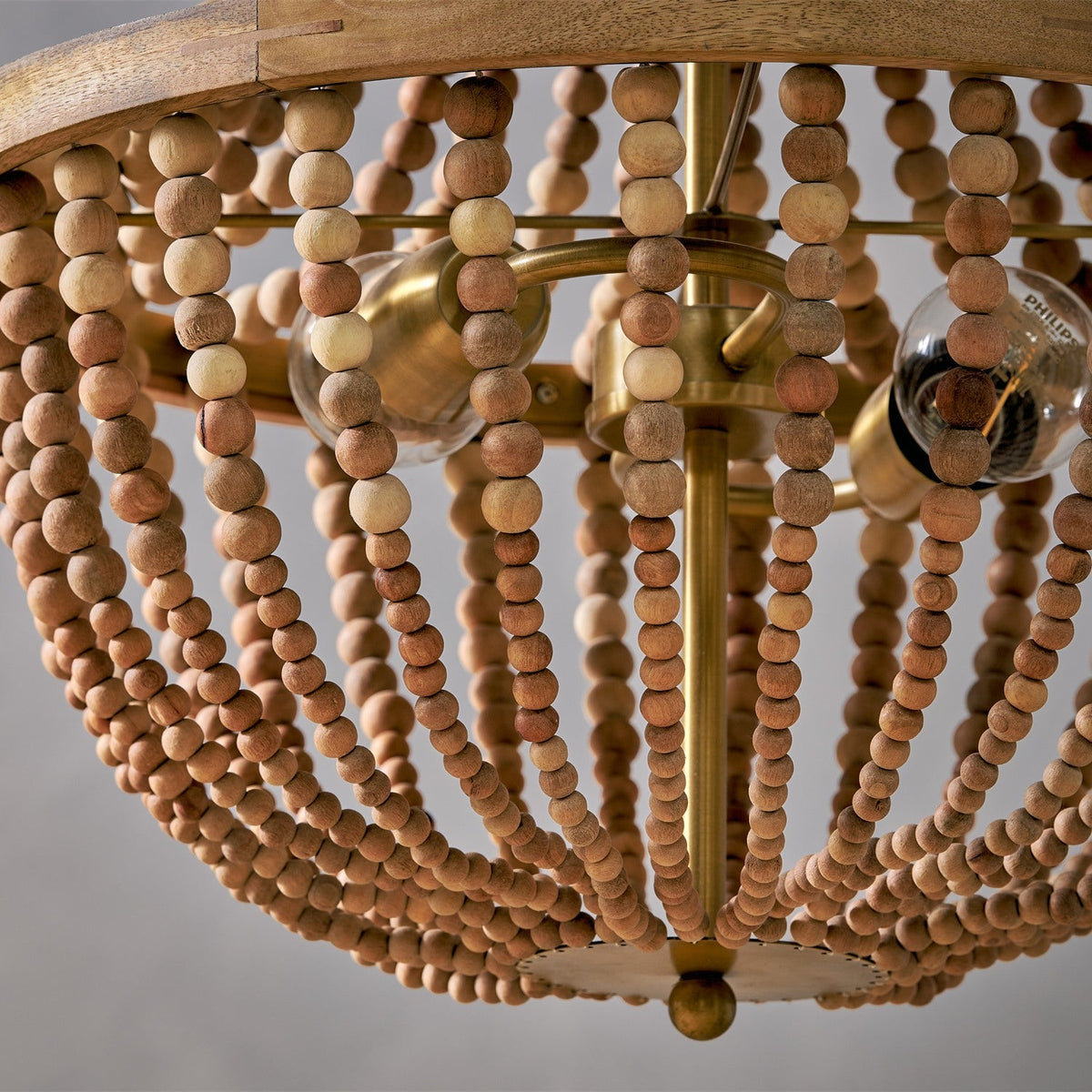 Neela 2 Light Mango Wood Pendant Light - Natural