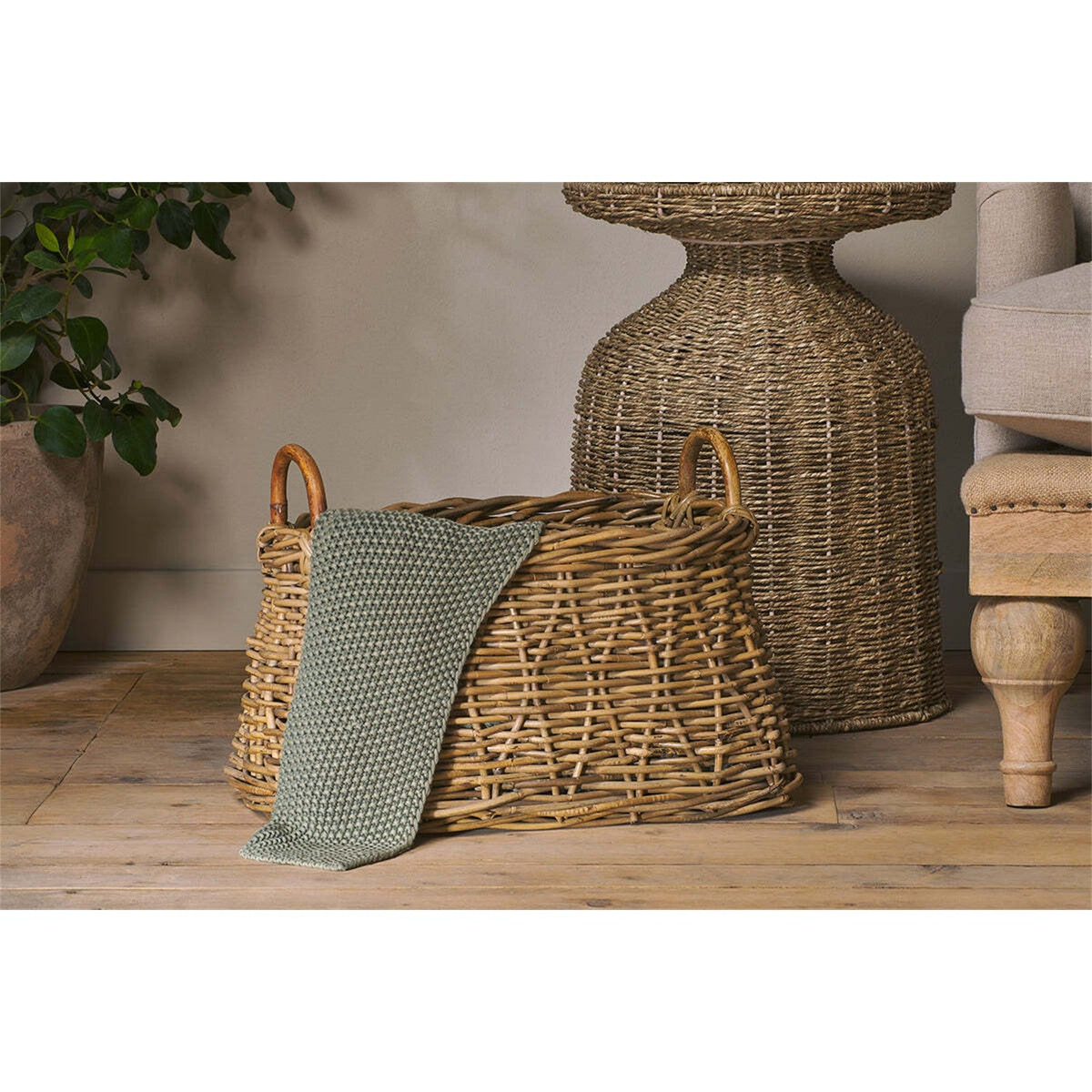 Netra Rattan Storage Basket - Natural