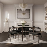 Ned Dining Table - Clear with Chocolate