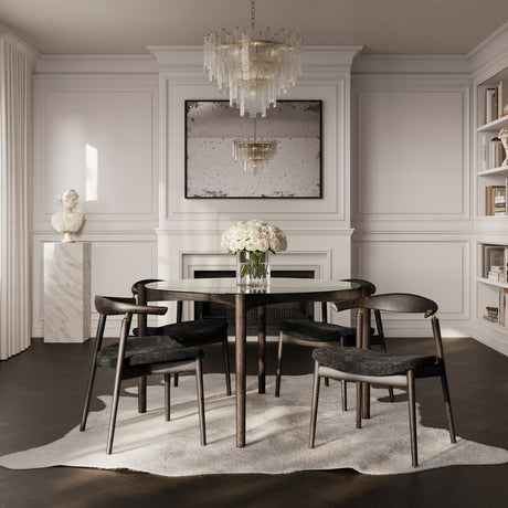 Ned Dining Table - Clear with Chocolate