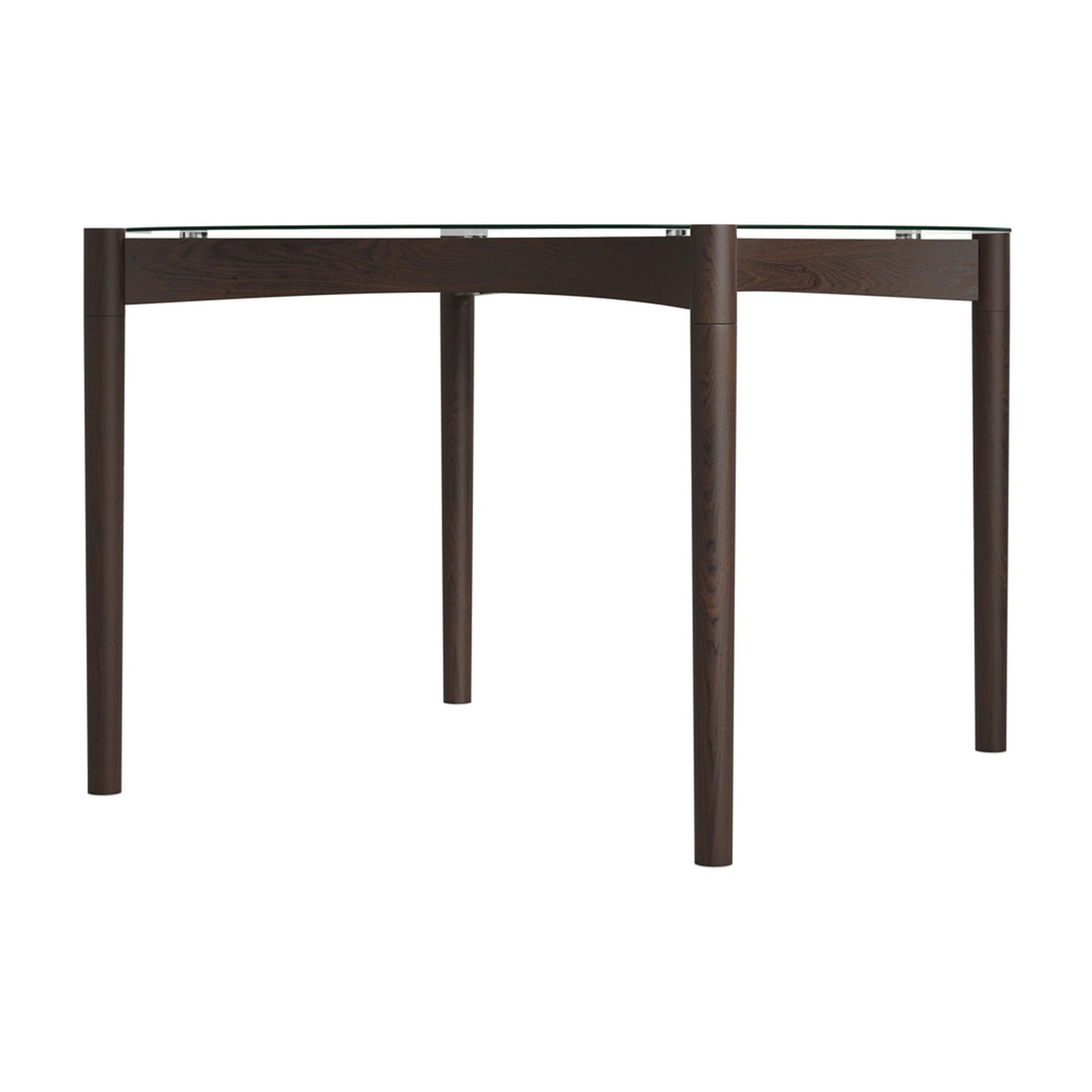 Ned Dining Table - Clear with Chocolate