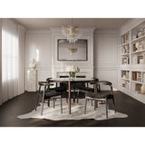 Ned Dining Table - Clear with Chocolate