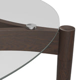 Ned Dining Table - Clear with Chocolate
