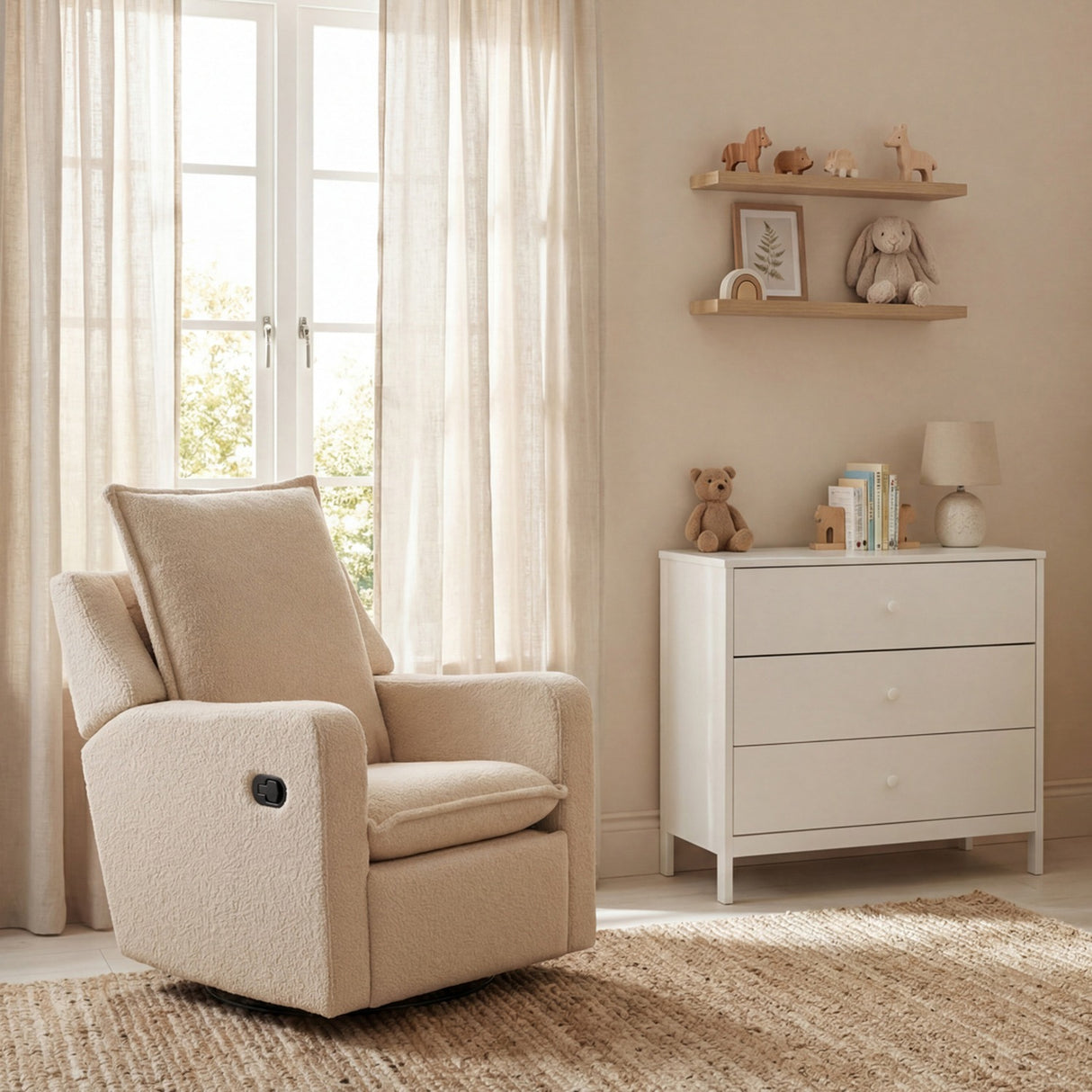 Nestler Reclining Swivel Nursing Chair - Oat