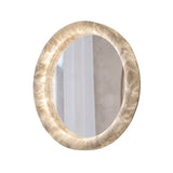 Ondavia LED Alabaster Round Wall Mirror - Soft White