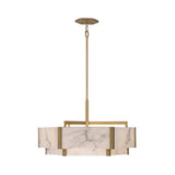 Quadrena Drum Alabaster Chandelier 60cm - Brushed Brass