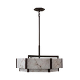 Quadrena Drum Alabaster Chandelier 60cm - Matt Black