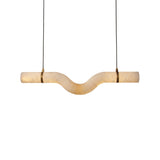 Zareon LED Small Curved Alabaster Chandelier - Brushed Brass & Soft White