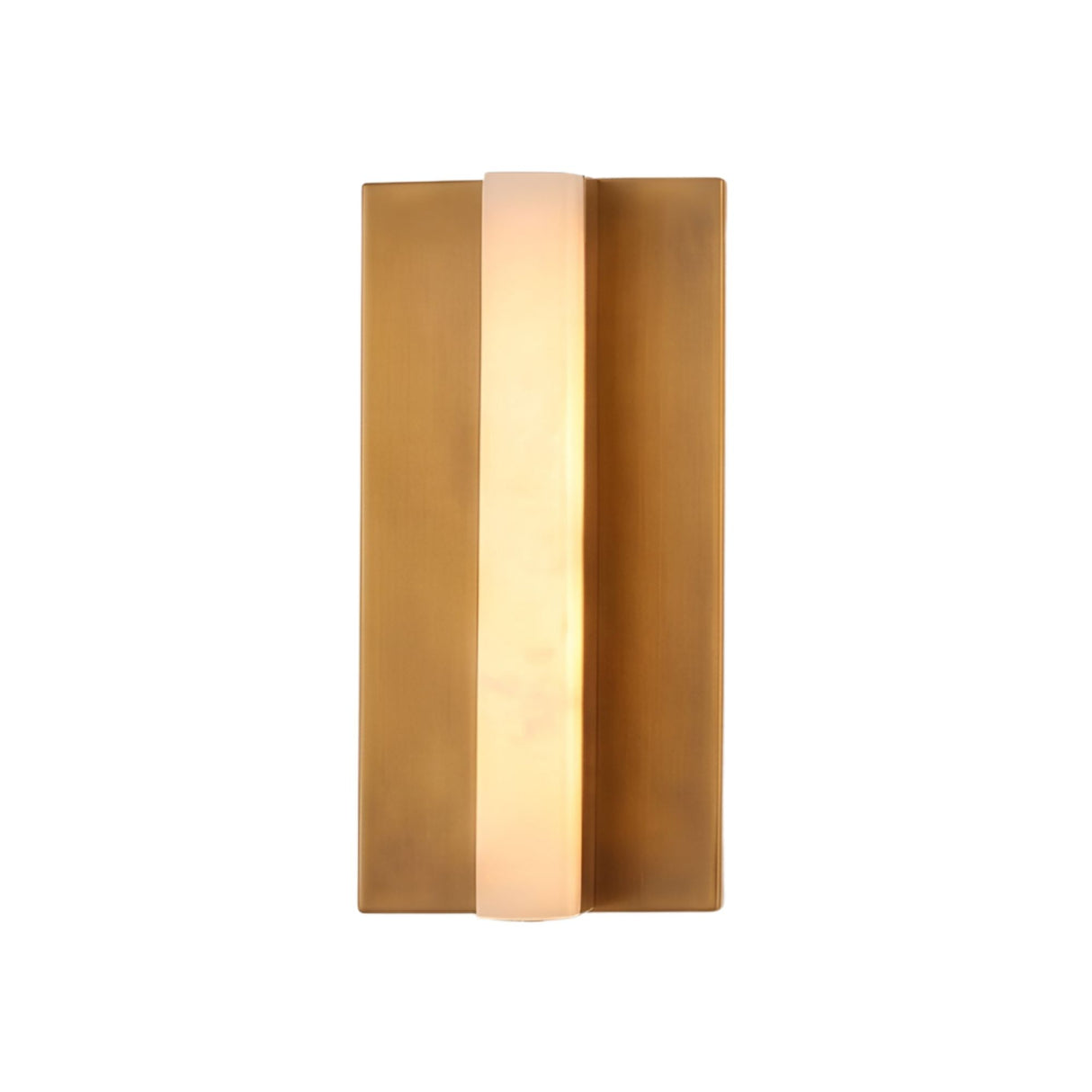 Elvaris LED Small Vertical Alabaster Wall Light - Brushed Brass
