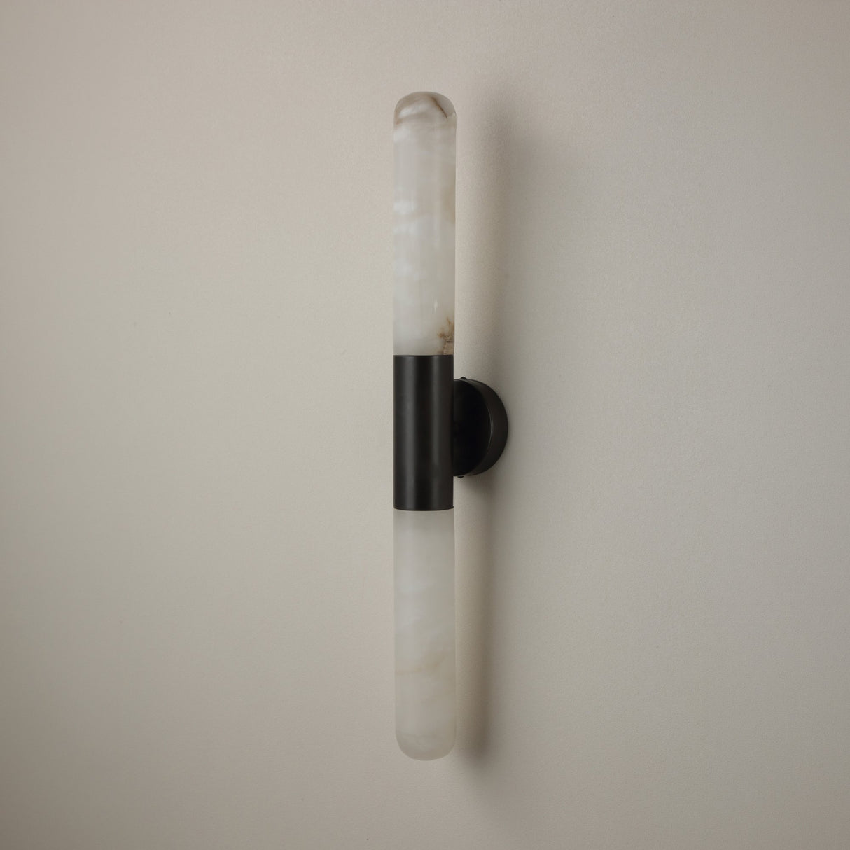 Averin LED Alabaster Wall Light - Matte Black