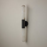 Averin LED Alabaster Wall Light - Matte Black