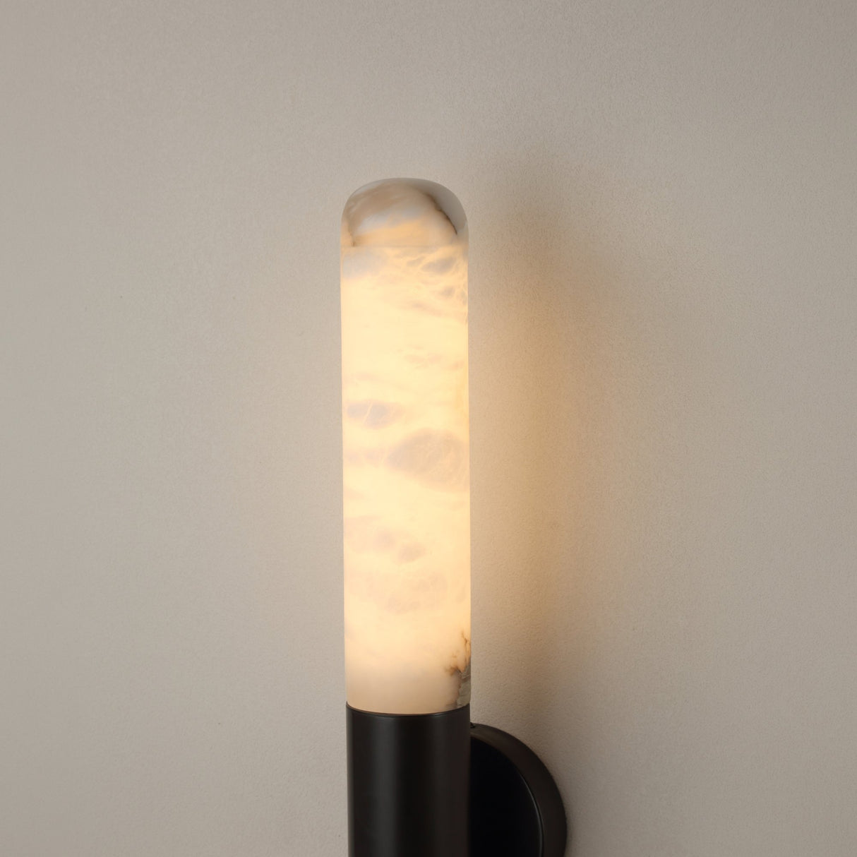 Averin LED Alabaster Wall Light - Matte Black